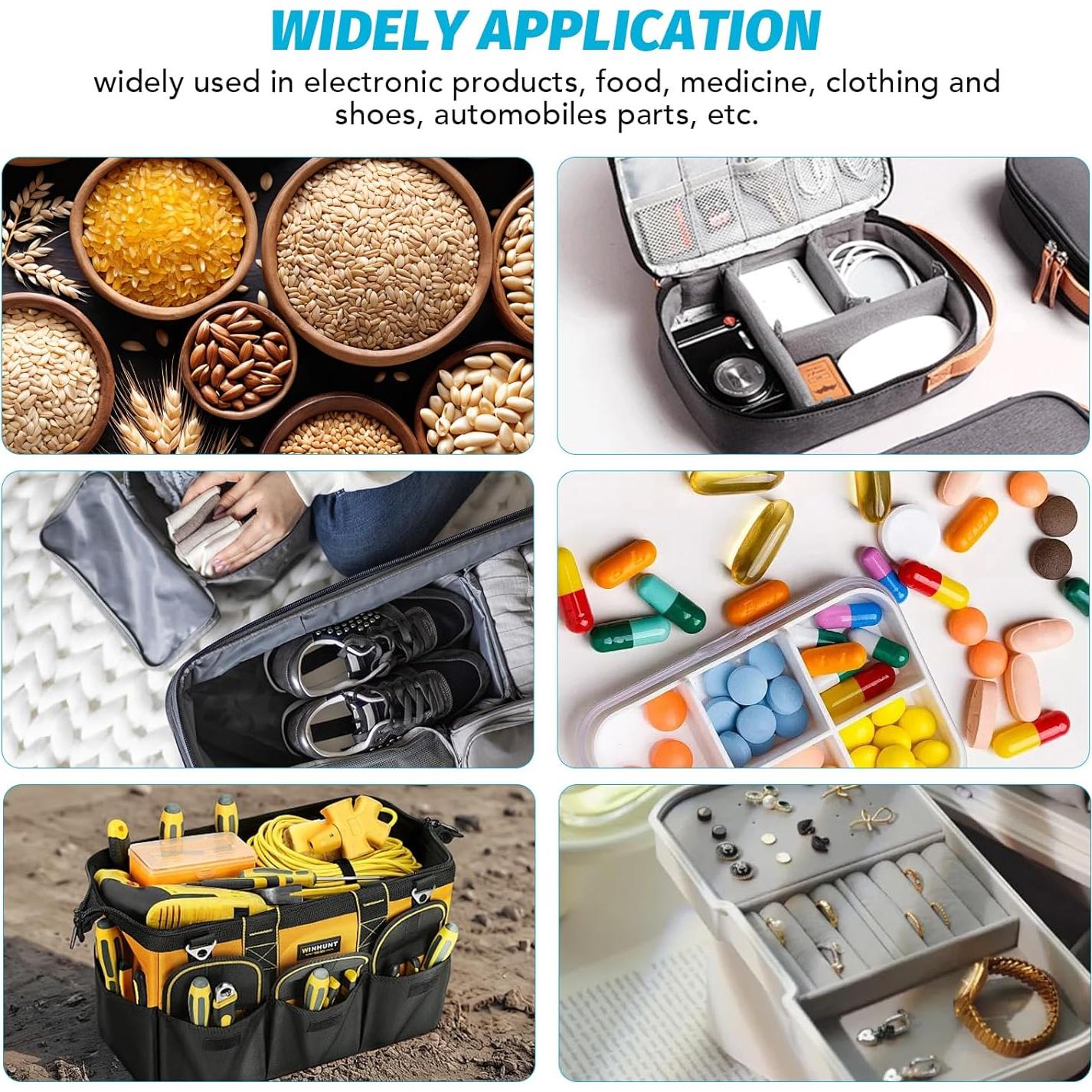 Paquetes de Gel de Sílice VOISEN 15 Pcs 50 Gramos Reutilizables