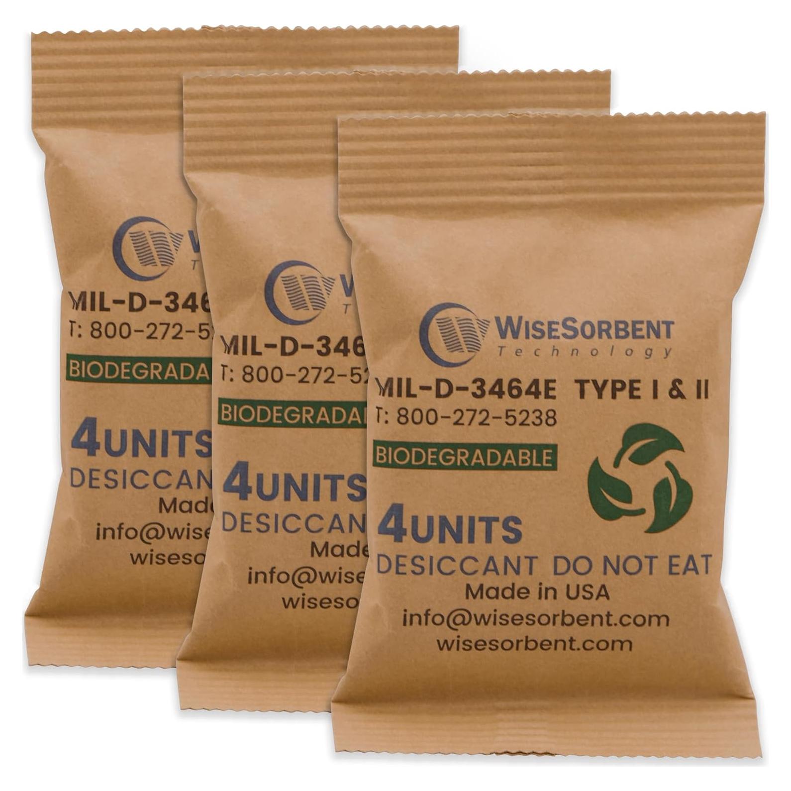 Paquetes Deshidratantes Wisesorbent 3 x 132g Arcilla Bentonita