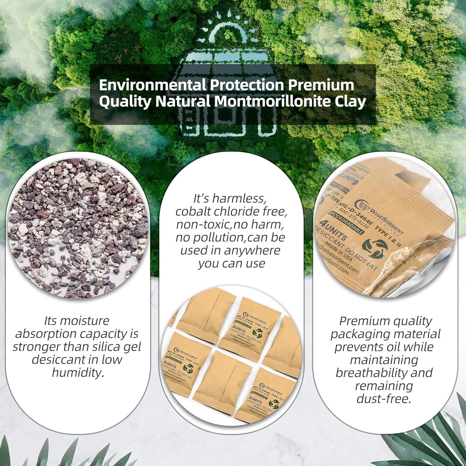 Paquetes Deshidratantes Wisesorbent 3 x 132g Arcilla Bentonita