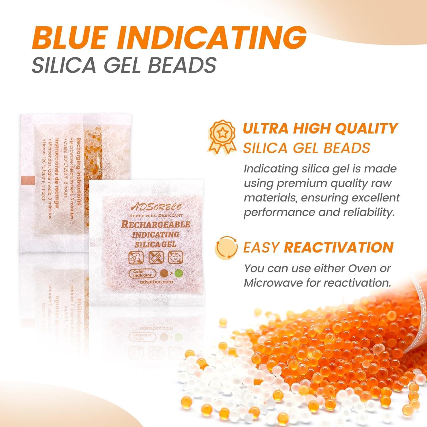 Paquete de Gel de Sílice Adsorbco 5x100g - Absorbente de Humedad