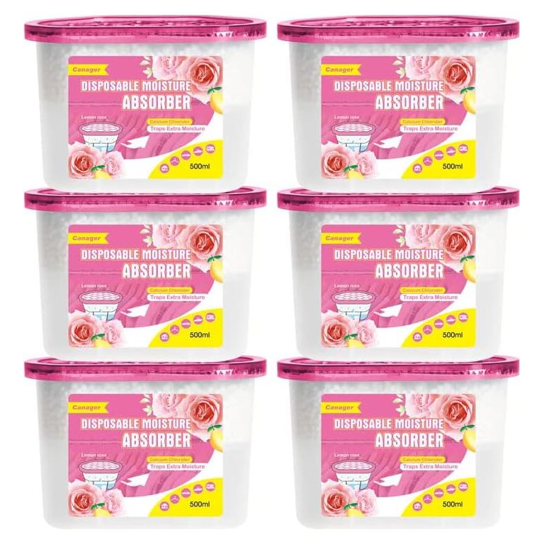 Caja Absorbente de Humedad CANAGER Rosa Limón 6 Paquetes 500ml