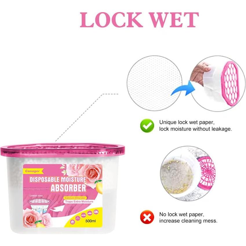 Caja Absorbente de Humedad CANAGER Rosa Limón 6 Paquetes 500ml