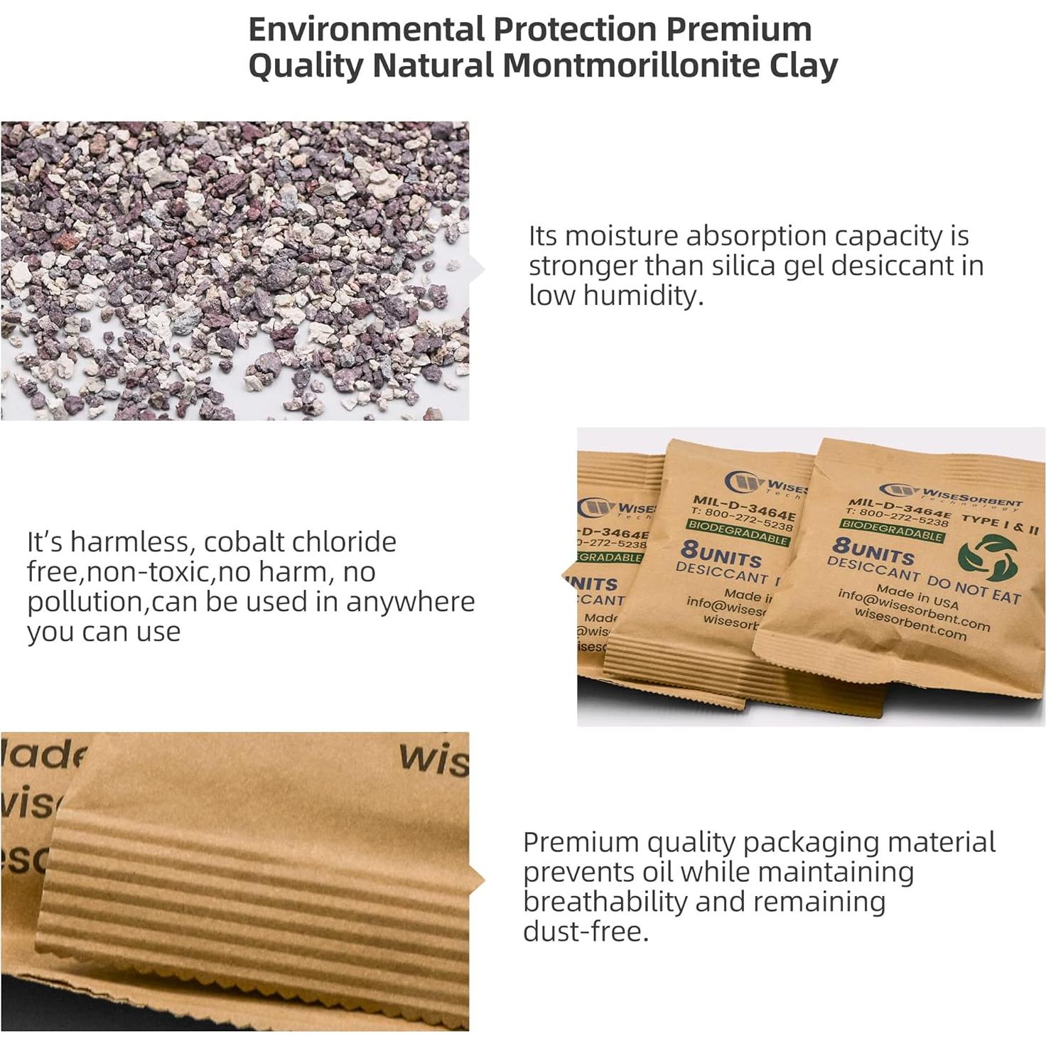 Paquetes Deshidratantes Wisesorbent 2x264g Arcilla Natural