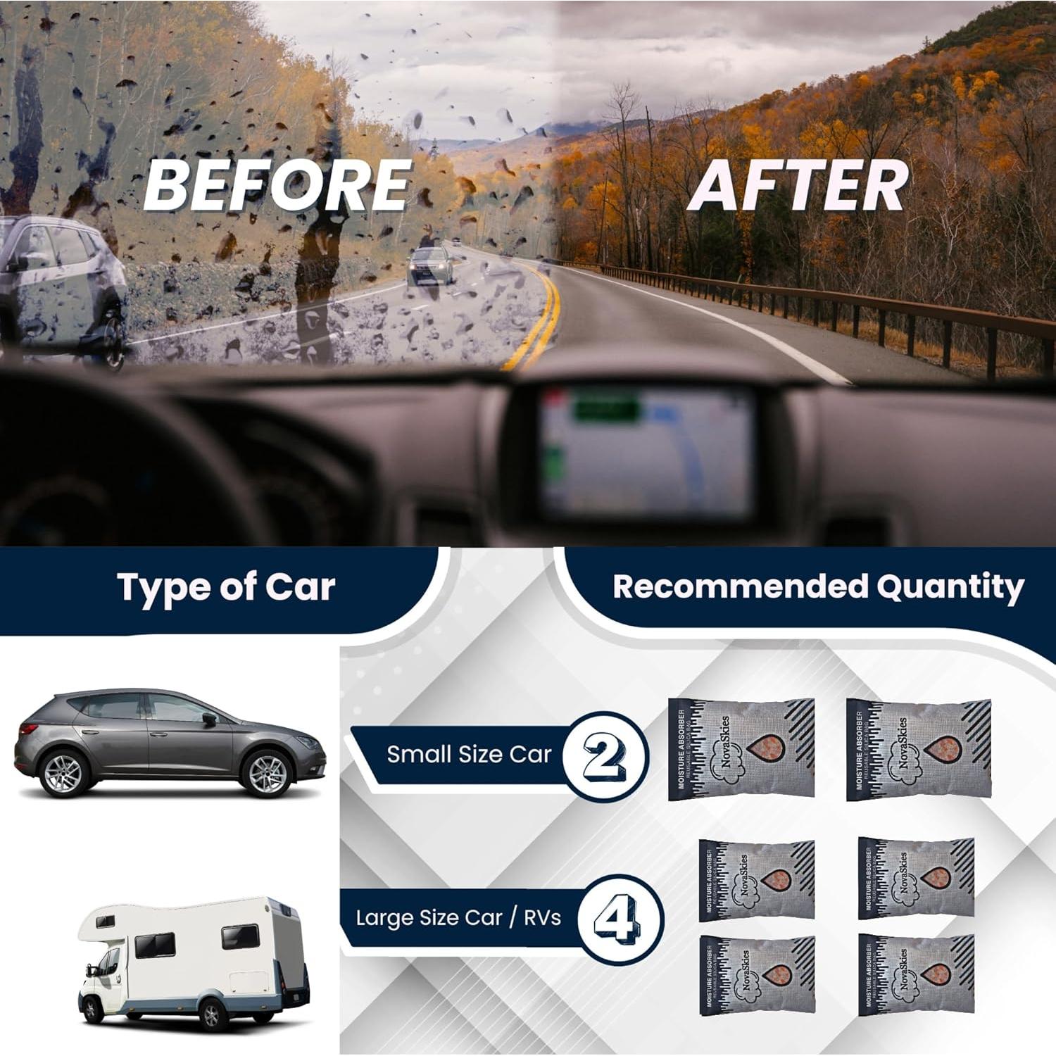 Paquete de 2 Bolsas Absorbentes de Humedad NovaSkies 200g