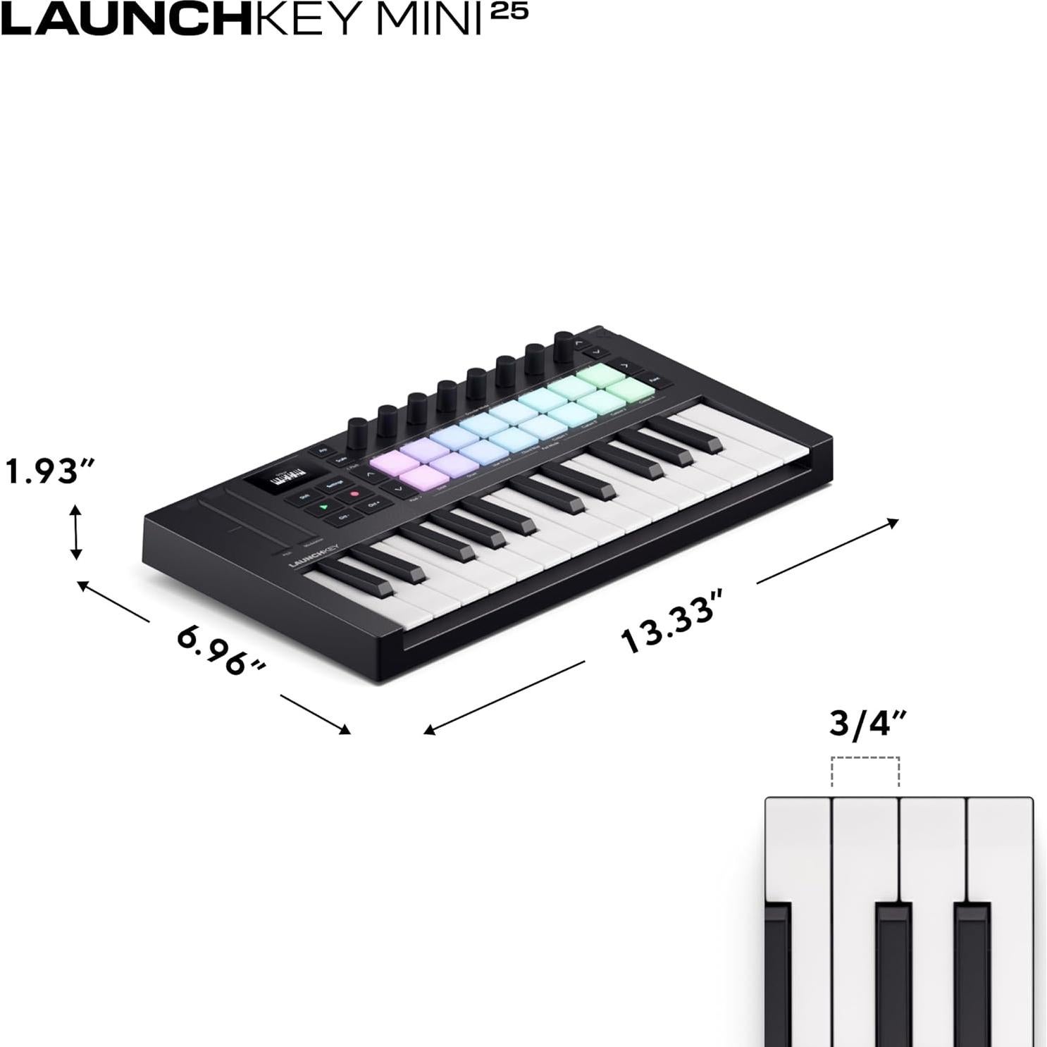 Teclado Controlador MIDI Novation Launchkey Mini 25 MK4 USB