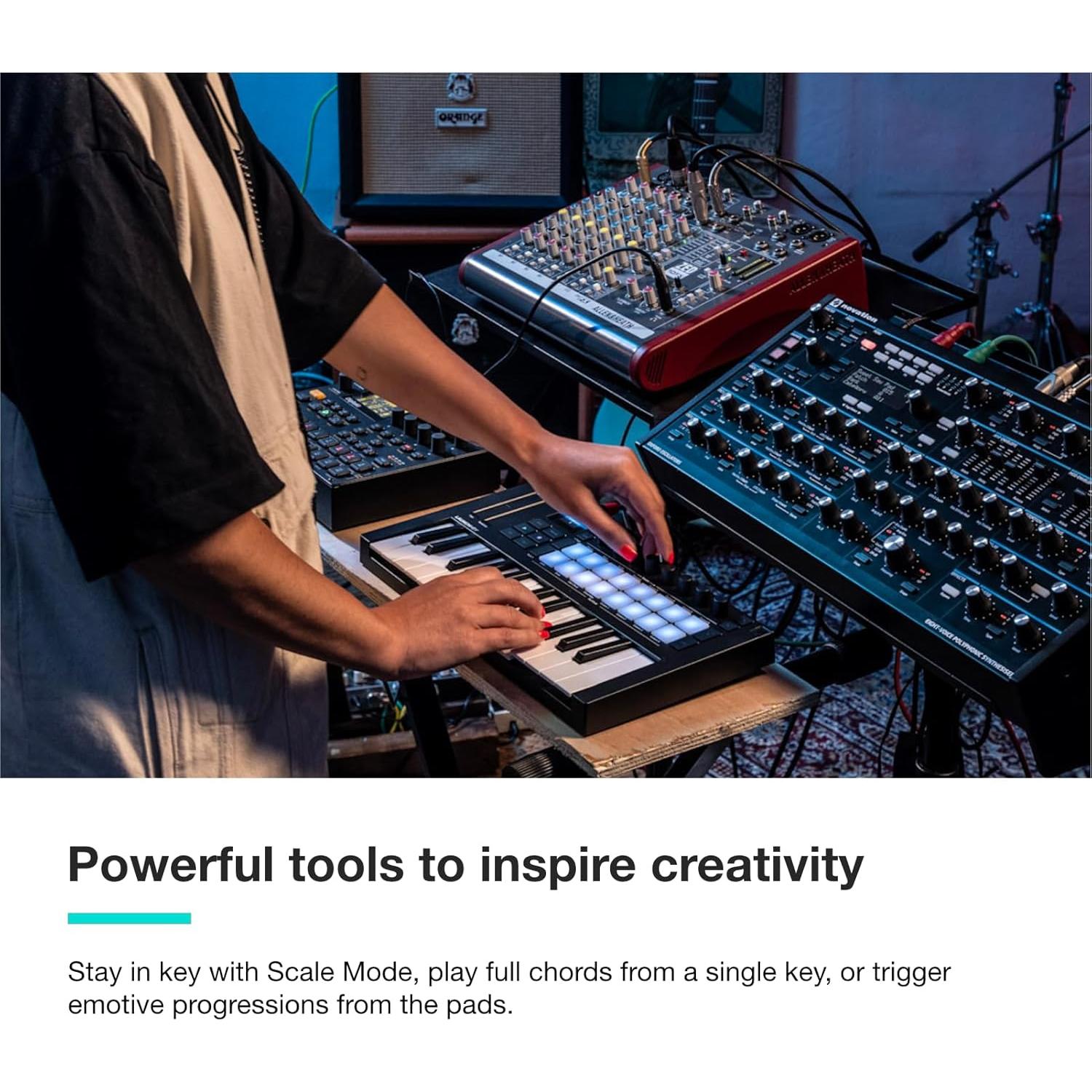 Teclado Controlador MIDI Novation Launchkey Mini 25 MK4 USB