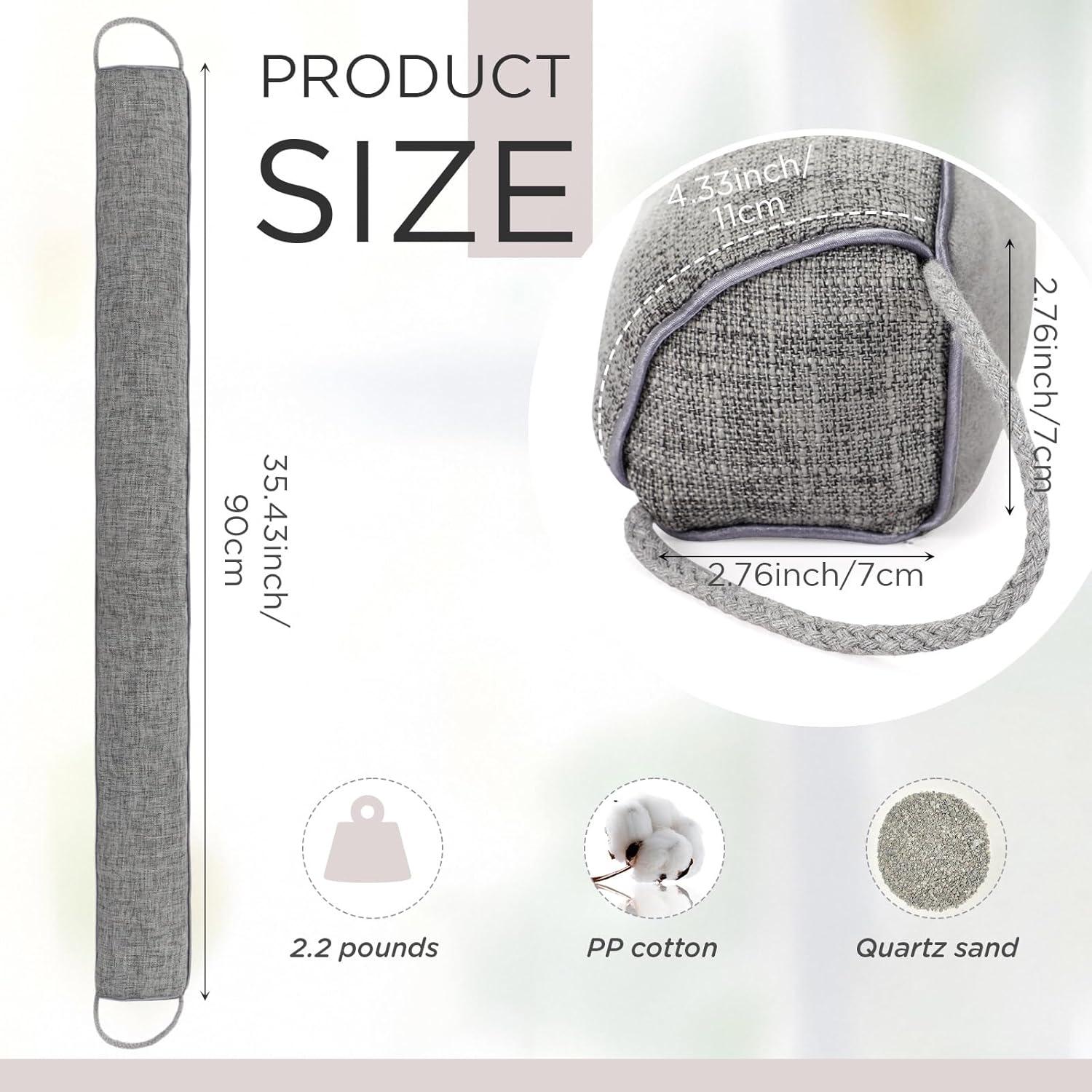 2 Tapones para Corrientes de Aire Fiwochic Gris Claro 90x7cm