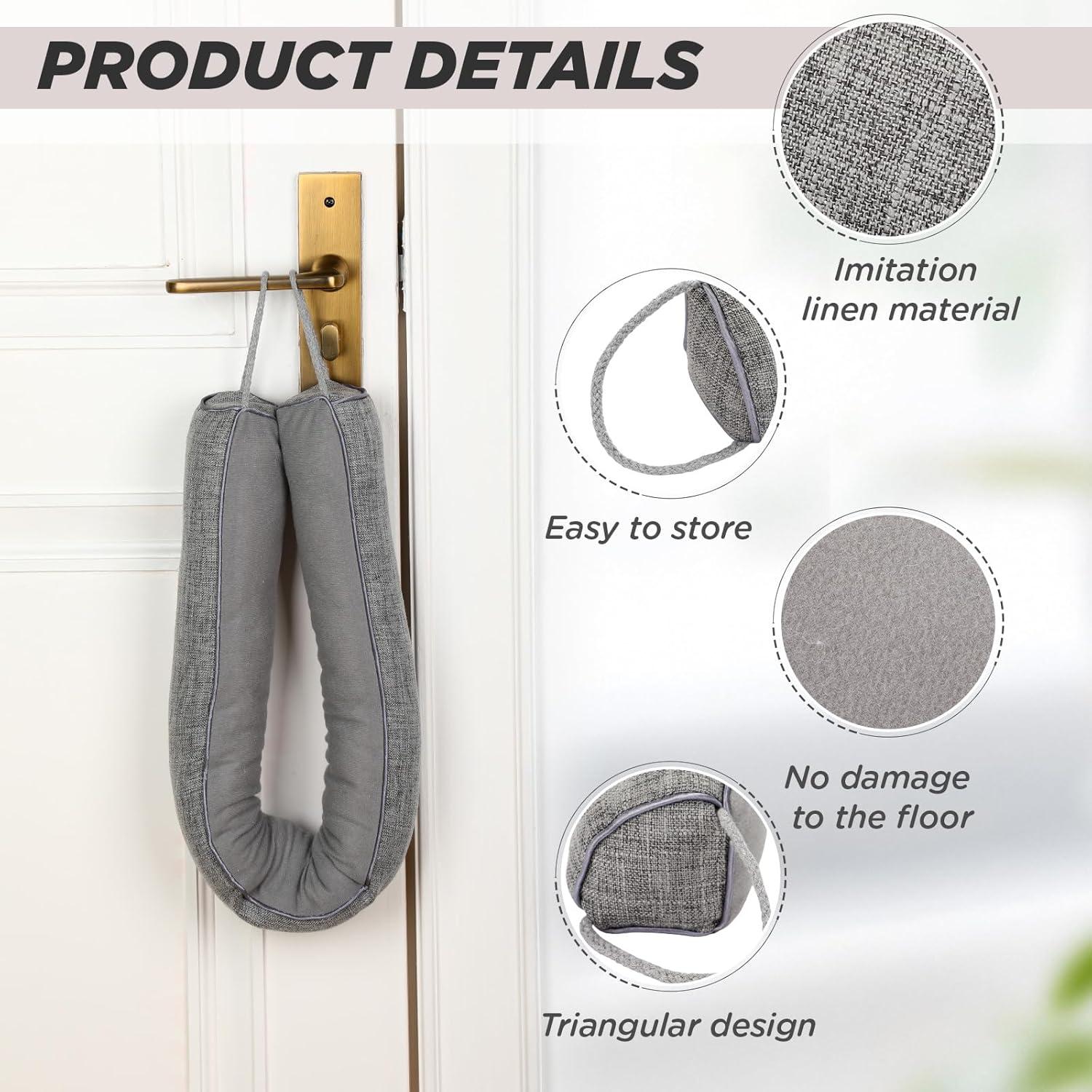 2 Tapones para Corrientes de Aire Fiwochic Gris Claro 90x7cm