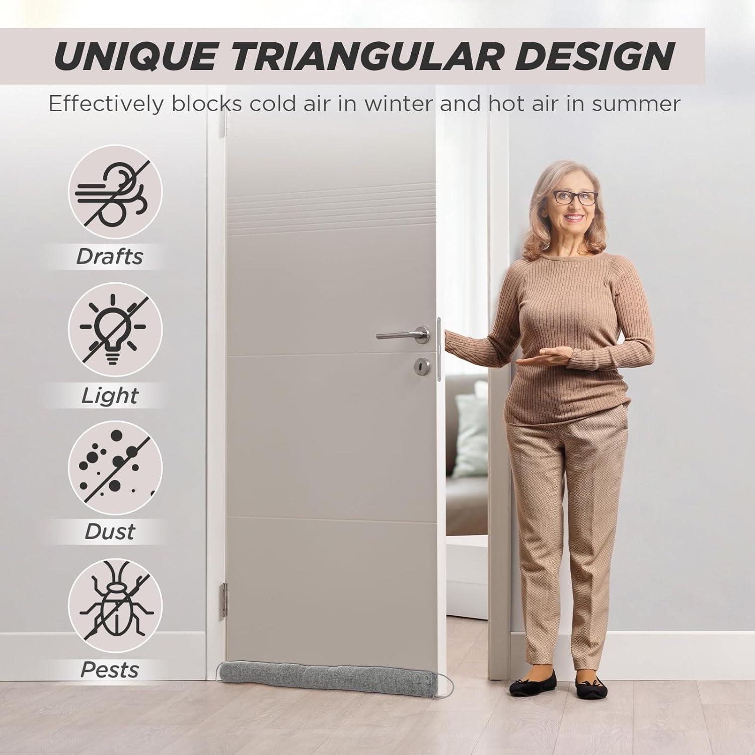 2 Tapones para Corrientes de Aire Fiwochic Gris Claro 90x7cm