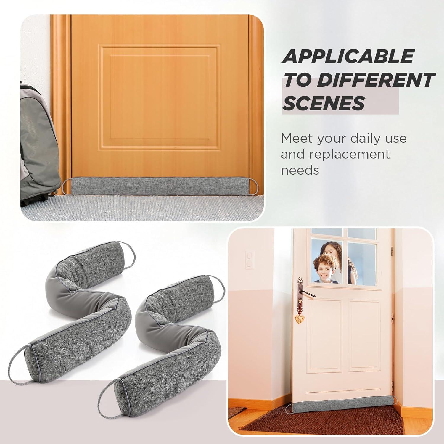 2 Tapones para Corrientes de Aire Fiwochic Gris Claro 90x7cm