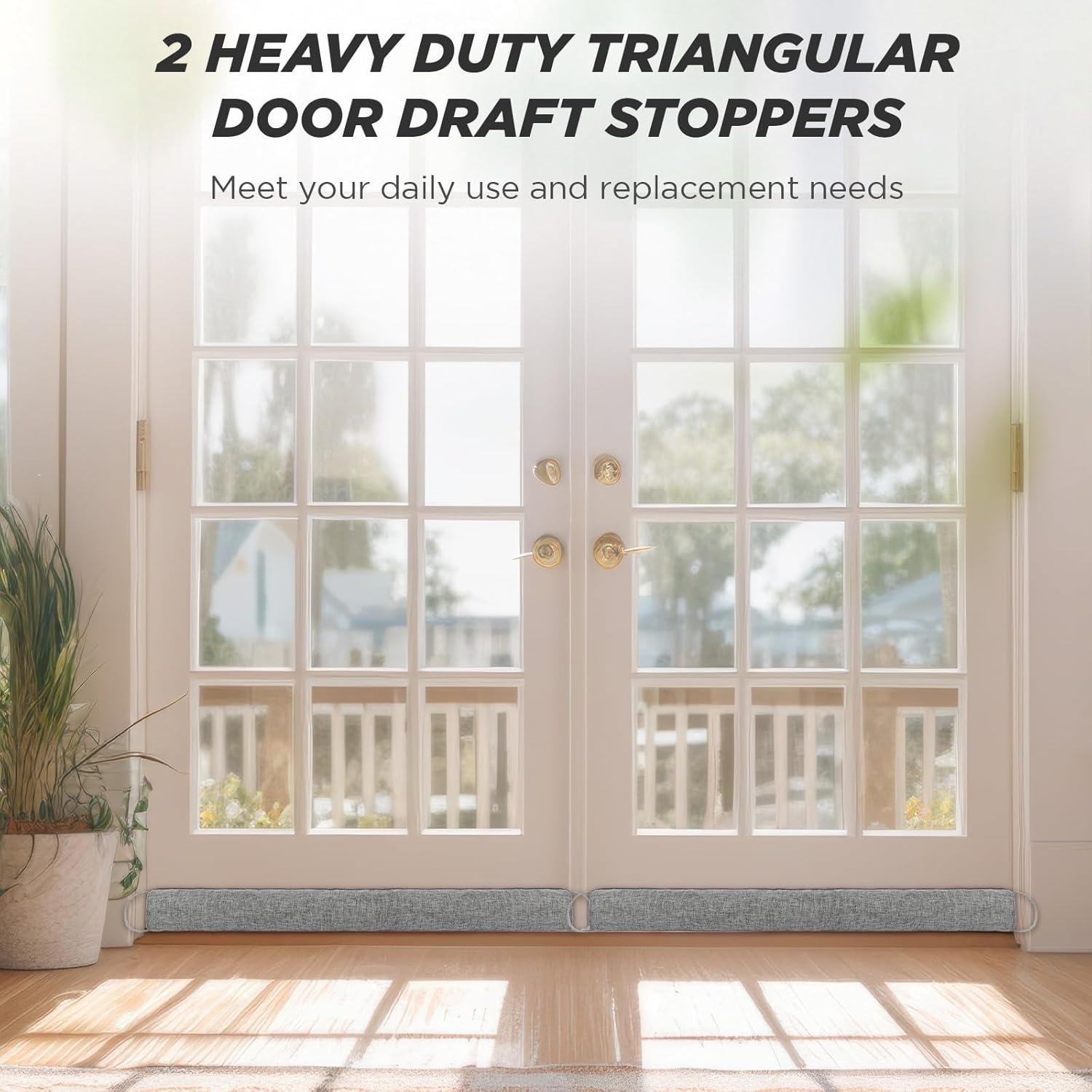 2 Tapones para Corrientes de Aire Fiwochic Gris Claro 90x7cm