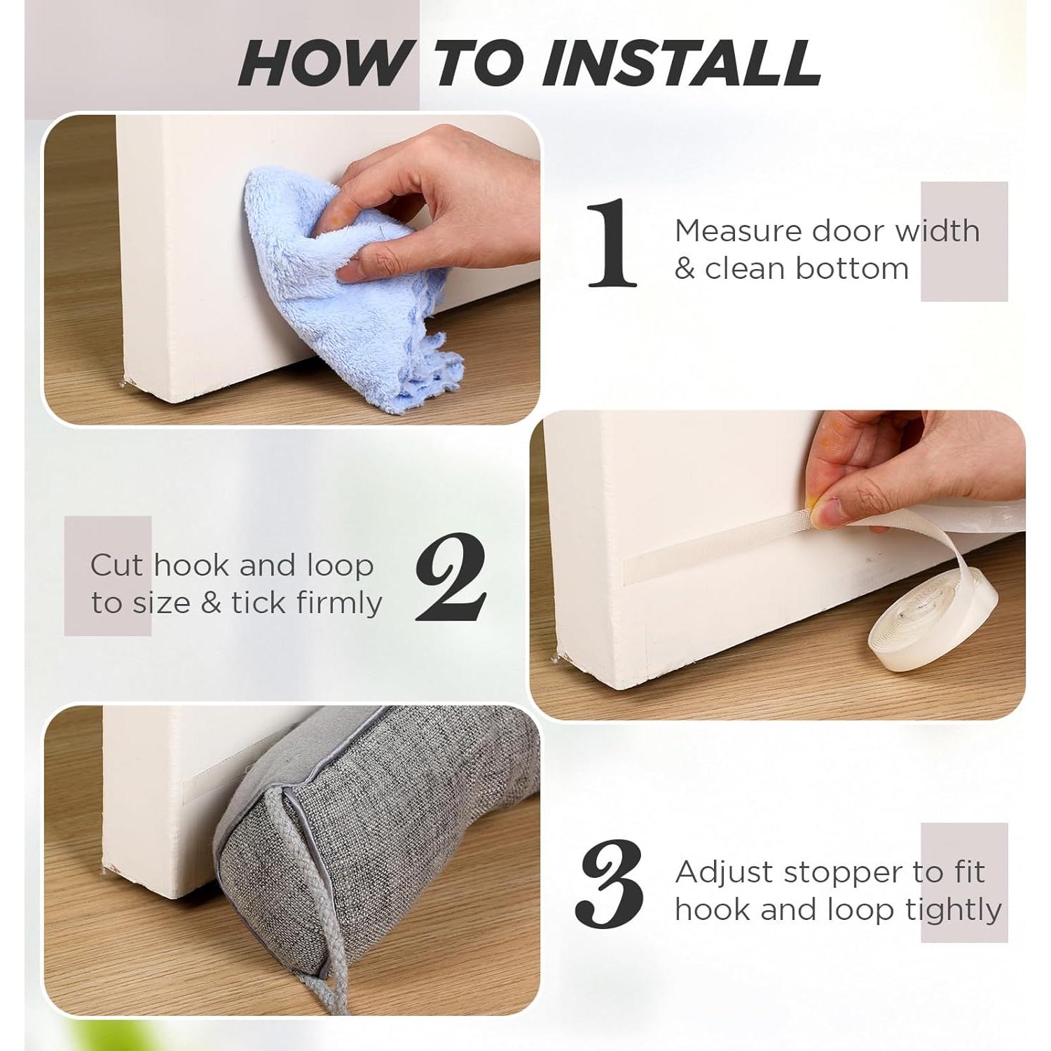 2 Tapones para Corrientes de Aire Fiwochic Gris Claro 90x7cm