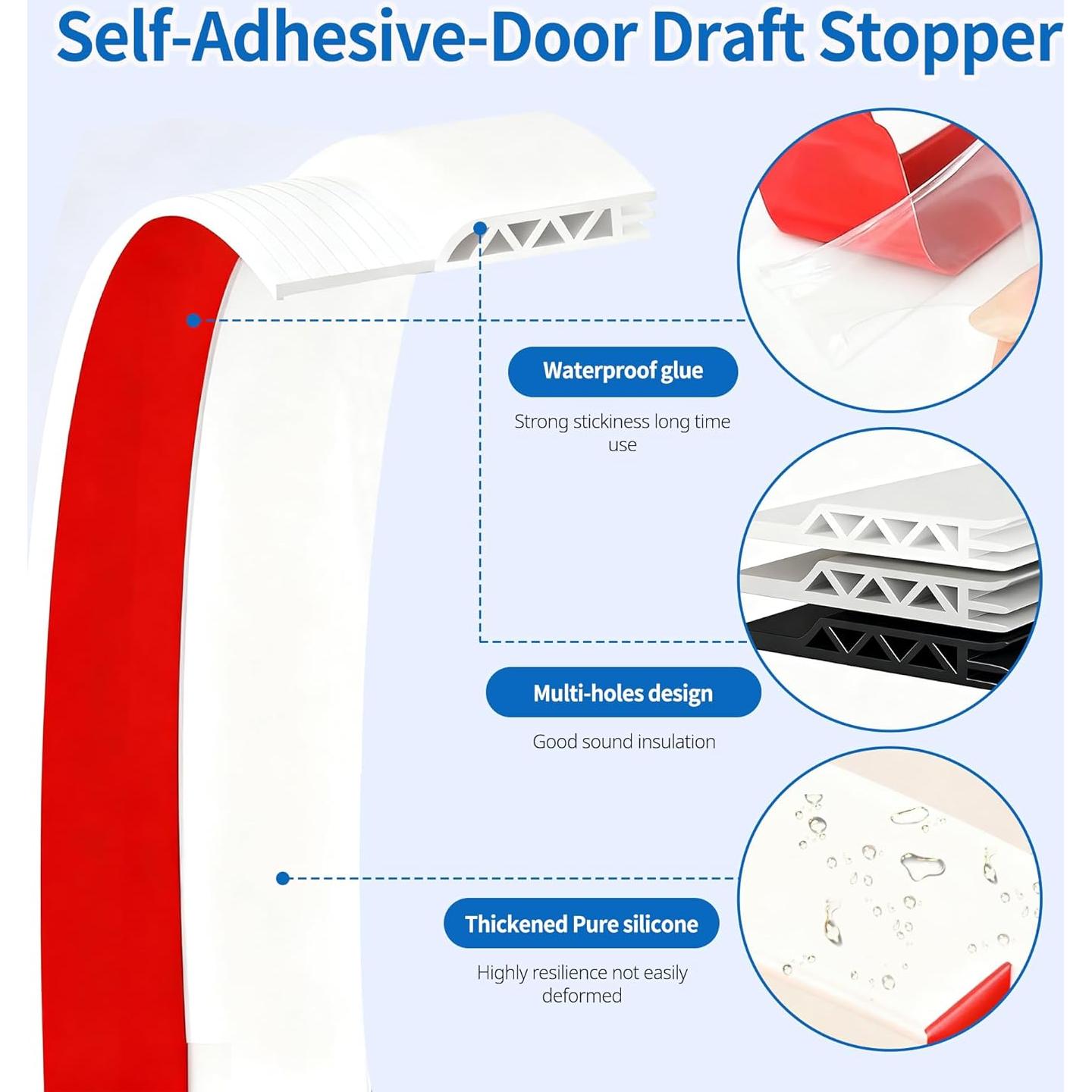 Paquete de 2 tiras aislantes para puertas Yuquan 99 cm