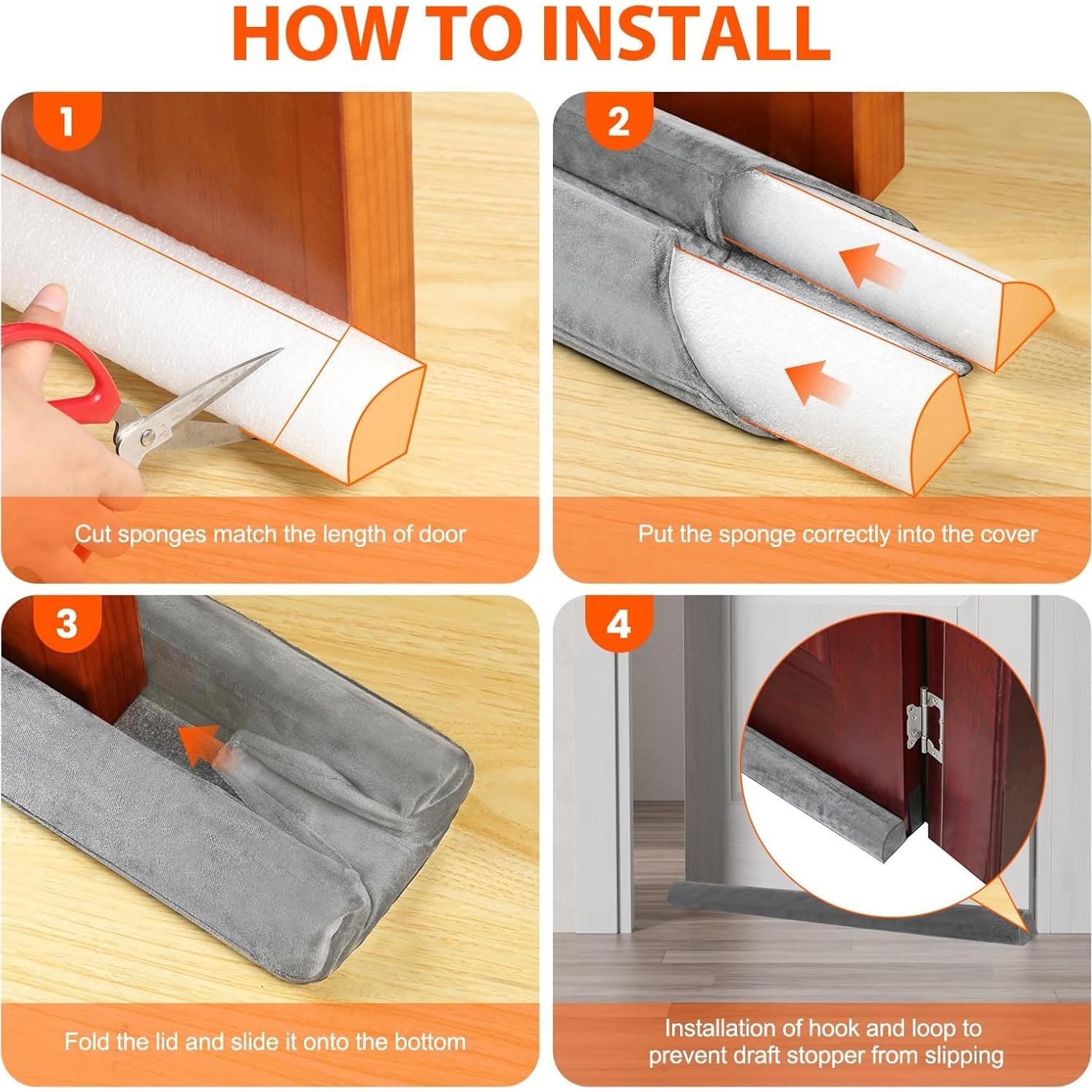 Bloqueador de Corrientes de Aire GDHOMM 76-91 cm Gris