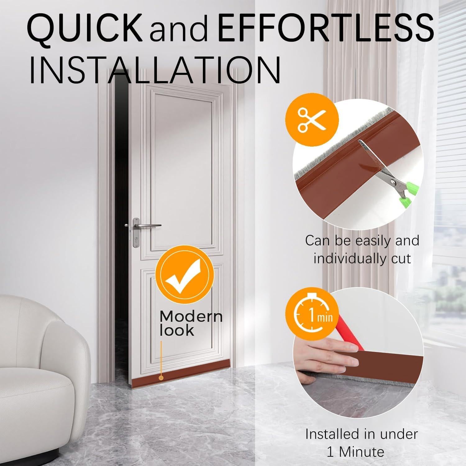 Paquete de 2 Barras de Barrido para Puertas WUMITI 99 cm