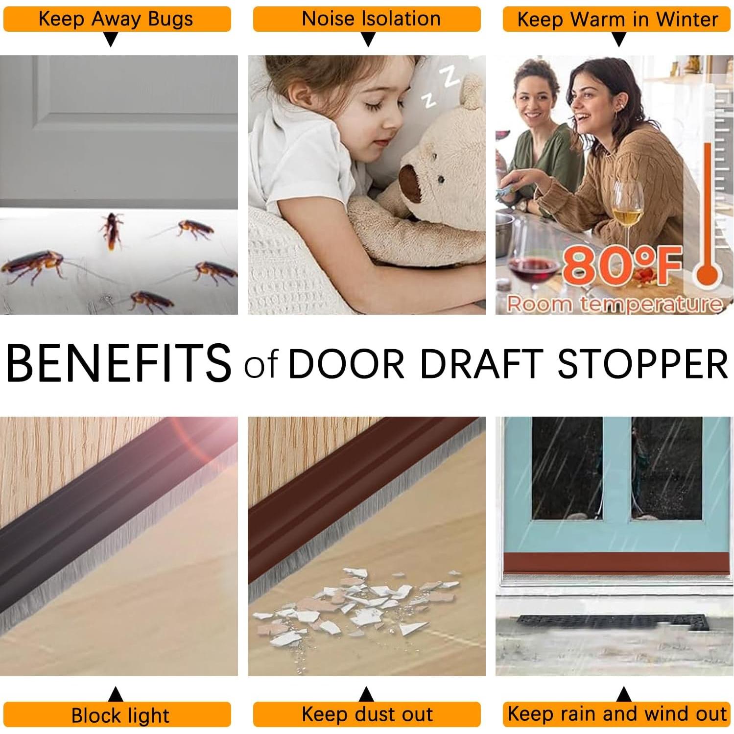 Paquete de 2 Barras de Barrido para Puertas WUMITI 99 cm