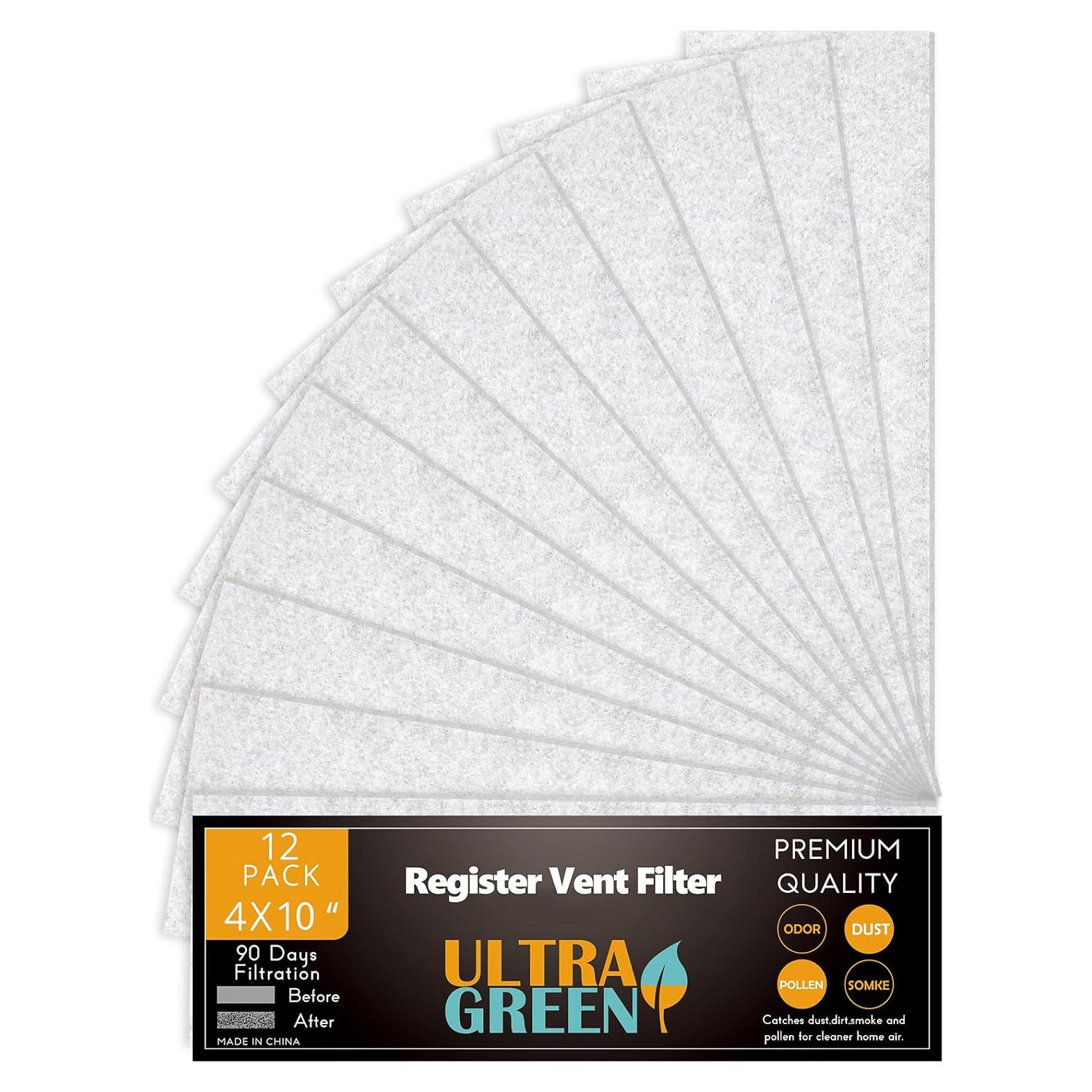 Filtro de Ventilación ULTRA GREEN 4x10 Pulgadas Paquete de 12