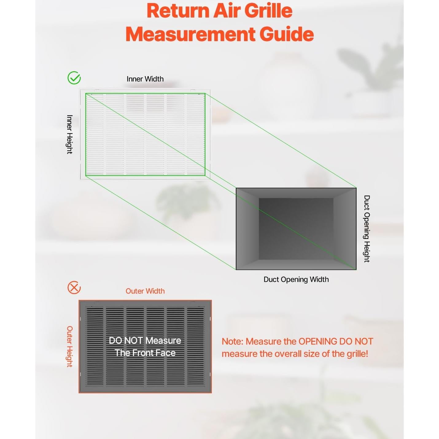 Rejilla de Filtro de Aire de Retorno VEVOR 30x50 cm Acero