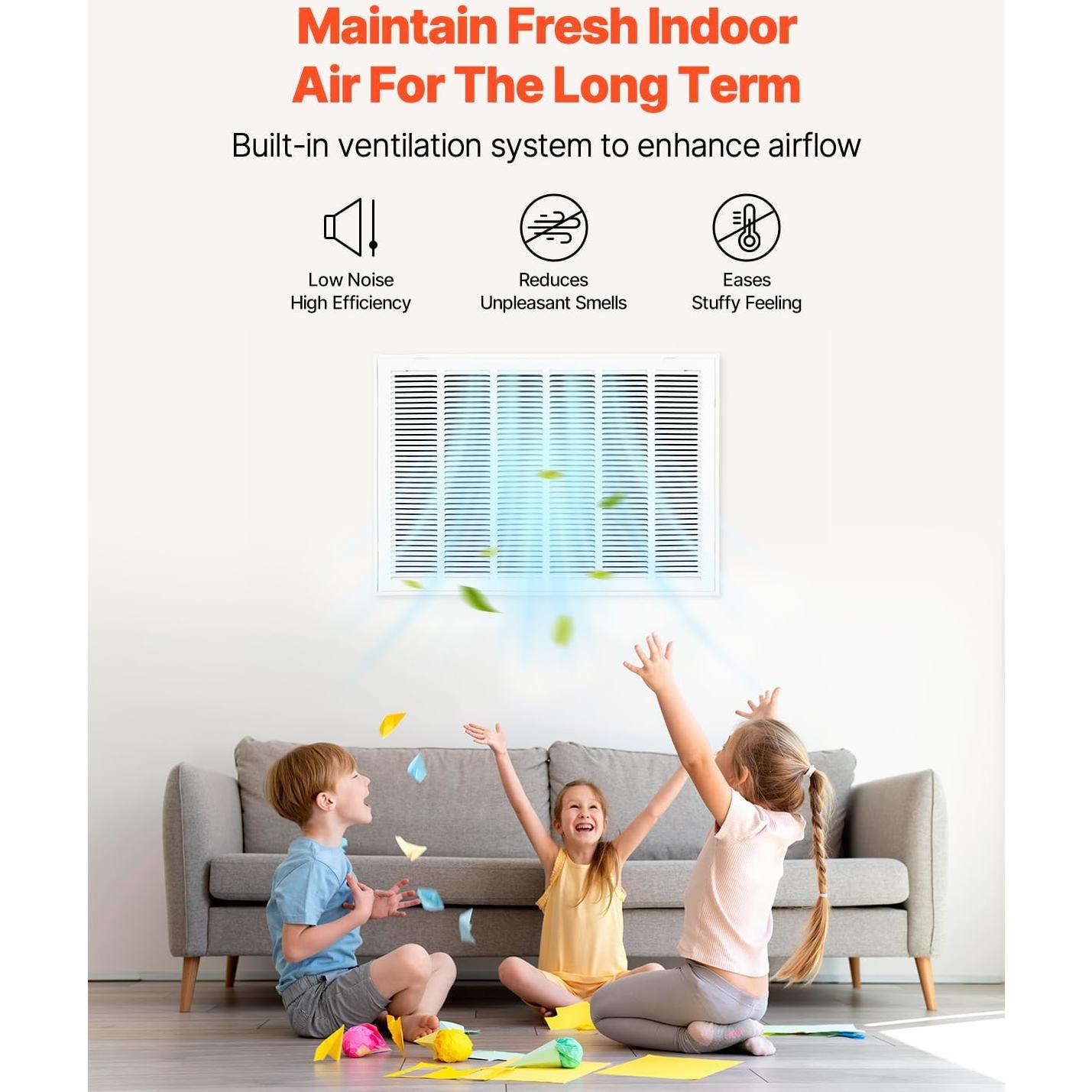 Rejilla de Filtro de Aire de Retorno VEVOR 30x50 cm Acero