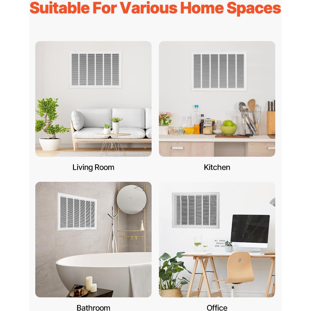 Rejilla de Filtro de Aire de Retorno VEVOR 30x50 cm Acero