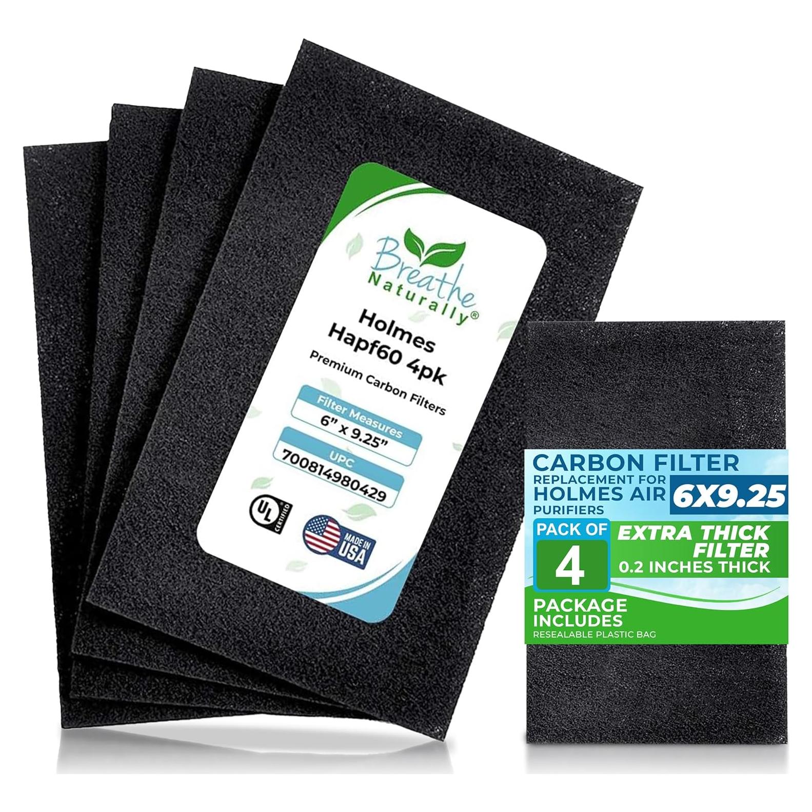 Filtros de Carbón HEPA Respira Naturalmente HAPF600 - Paquete de 4