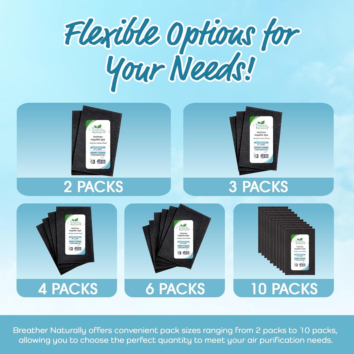 Filtros de Carbón HEPA Respira Naturalmente HAPF600 - Paquete de 4
