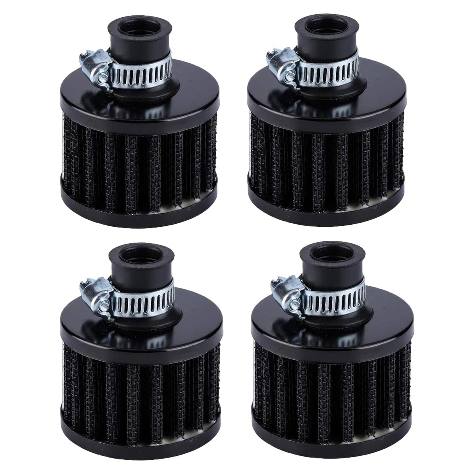 4 Filtros de Aire Negro 12mm BDIBD para Coche y Motocicleta