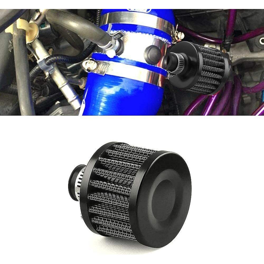 4 Filtros de Aire Negro 12mm BDIBD para Coche y Motocicleta