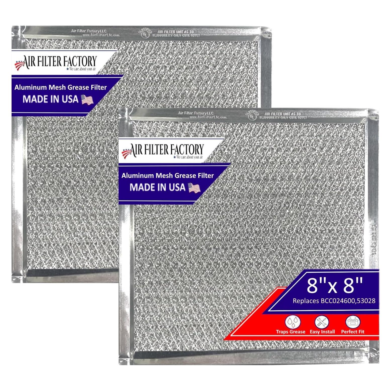 Filtro de Campana Extractora Fábrica de Filtros 20.32x20.32cm 2-Pack