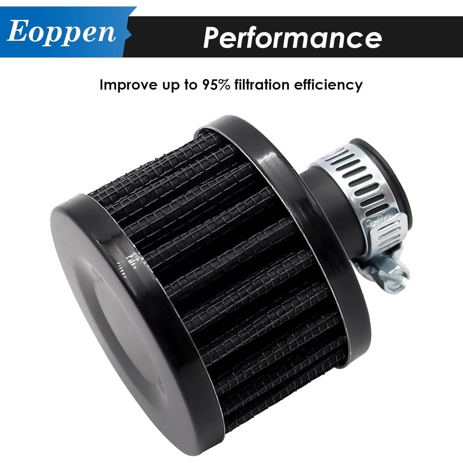 Filtro de Aire Universal Eoppen 12mm para Coche y Moto Negro