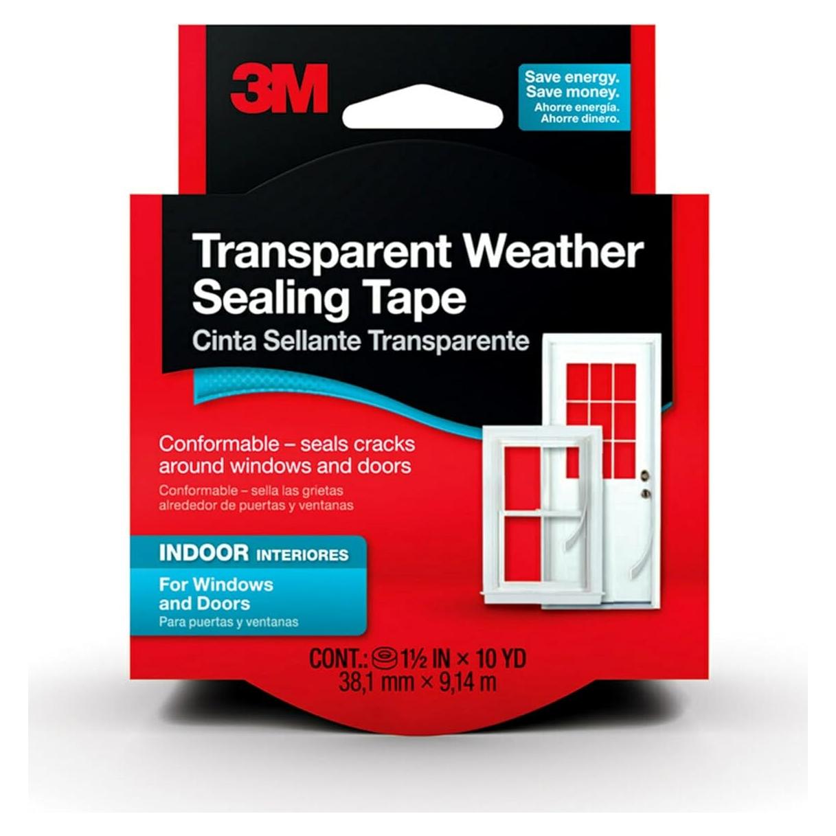 Cinta de Sellado Transparente 3M 3.81 cm x 9.14 m - Aislamiento Removible