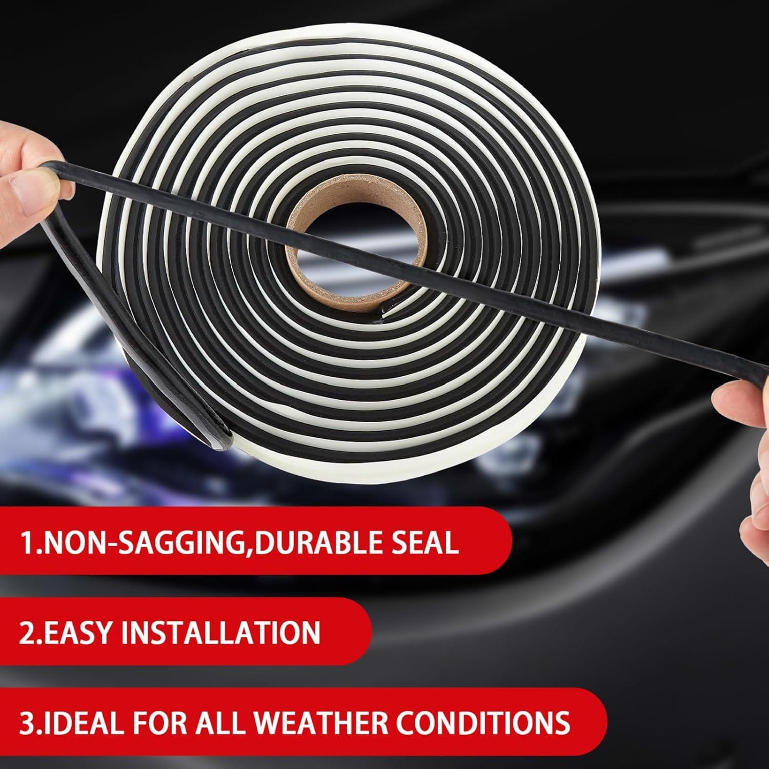 Cinta de Sellado Butílica Negra QDiShi 4m x 8mm - Impermeable