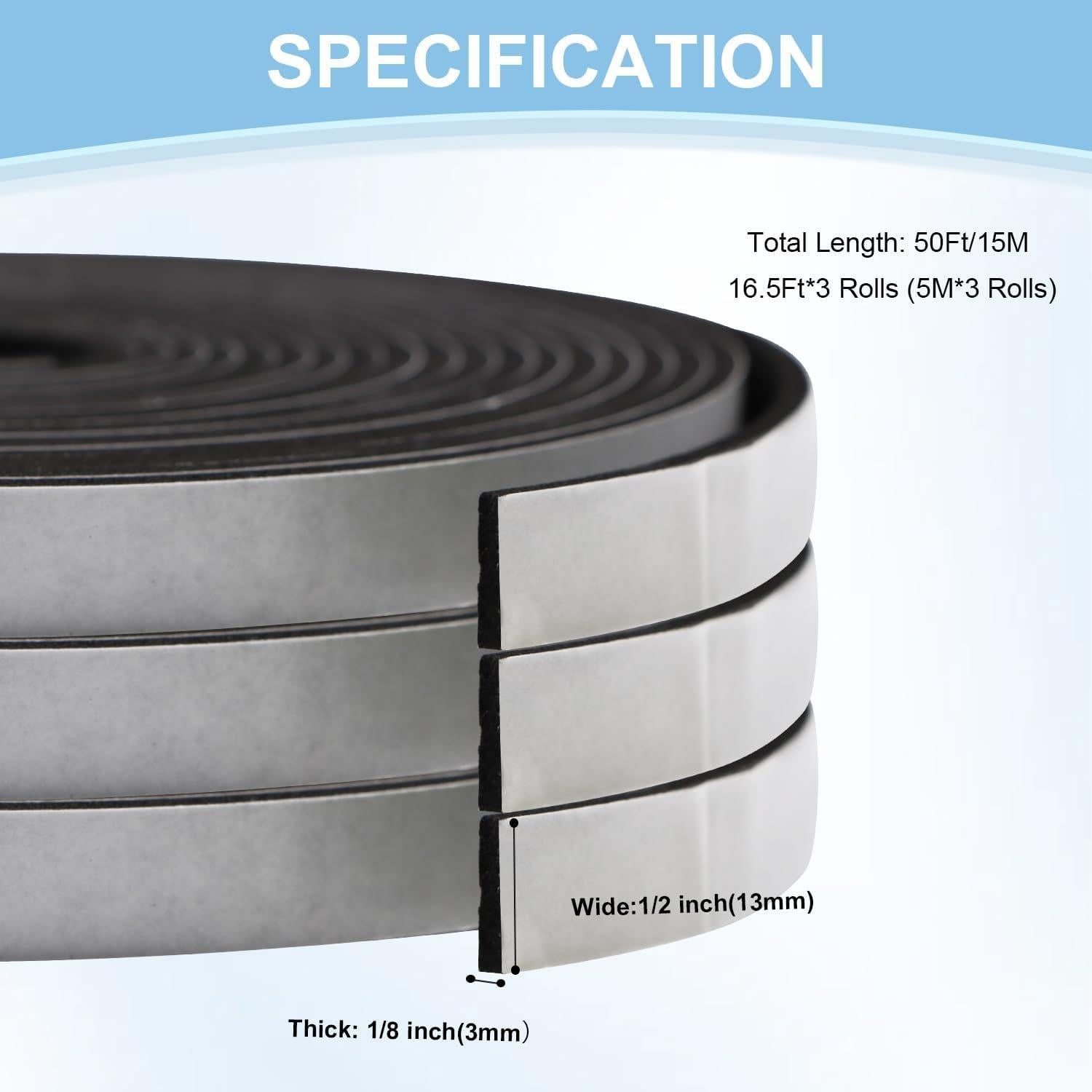 Cinta de Sellado PackYard 50 pies Aislante Acústico 1.27cm x 0.32cm