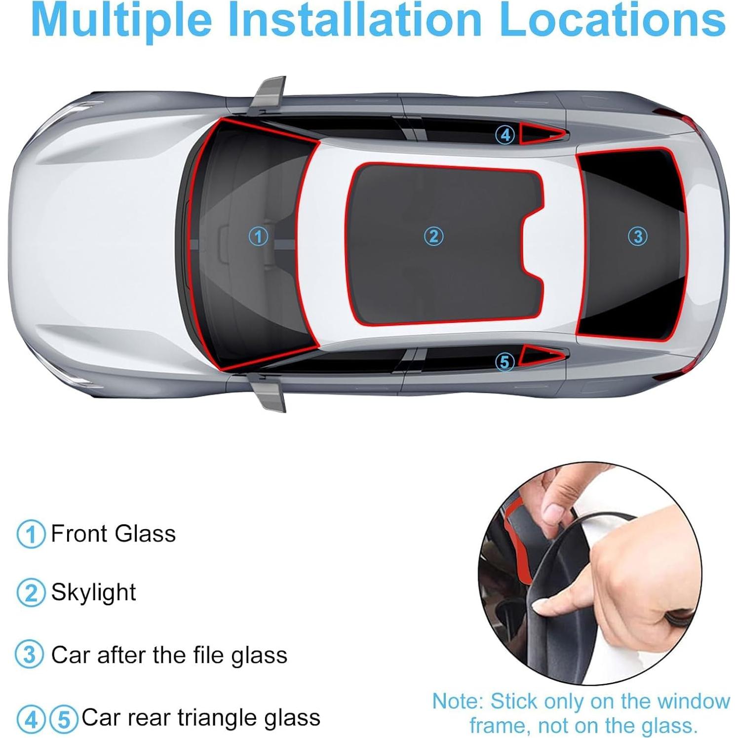 Tira de Sellado de Goma EEEKit 5m para Parabrisas y Ventanas