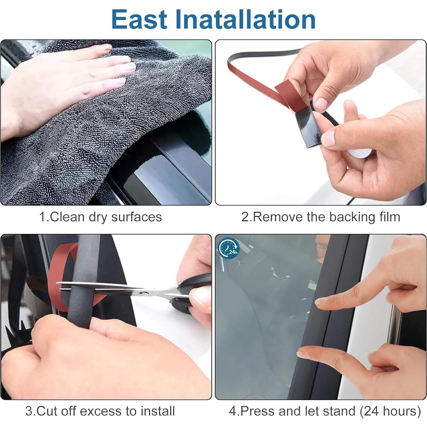 Tira de Sellado de Goma EEEKit 5m para Parabrisas y Ventanas