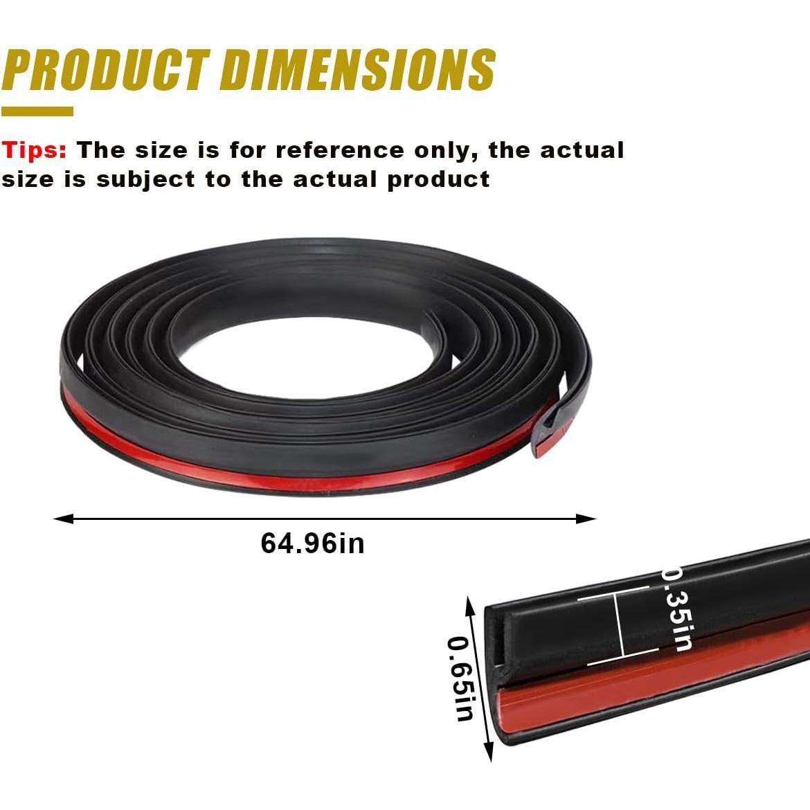 Tira de Sello de Goma LHDOS para Parabrisas Frontal 1.7m