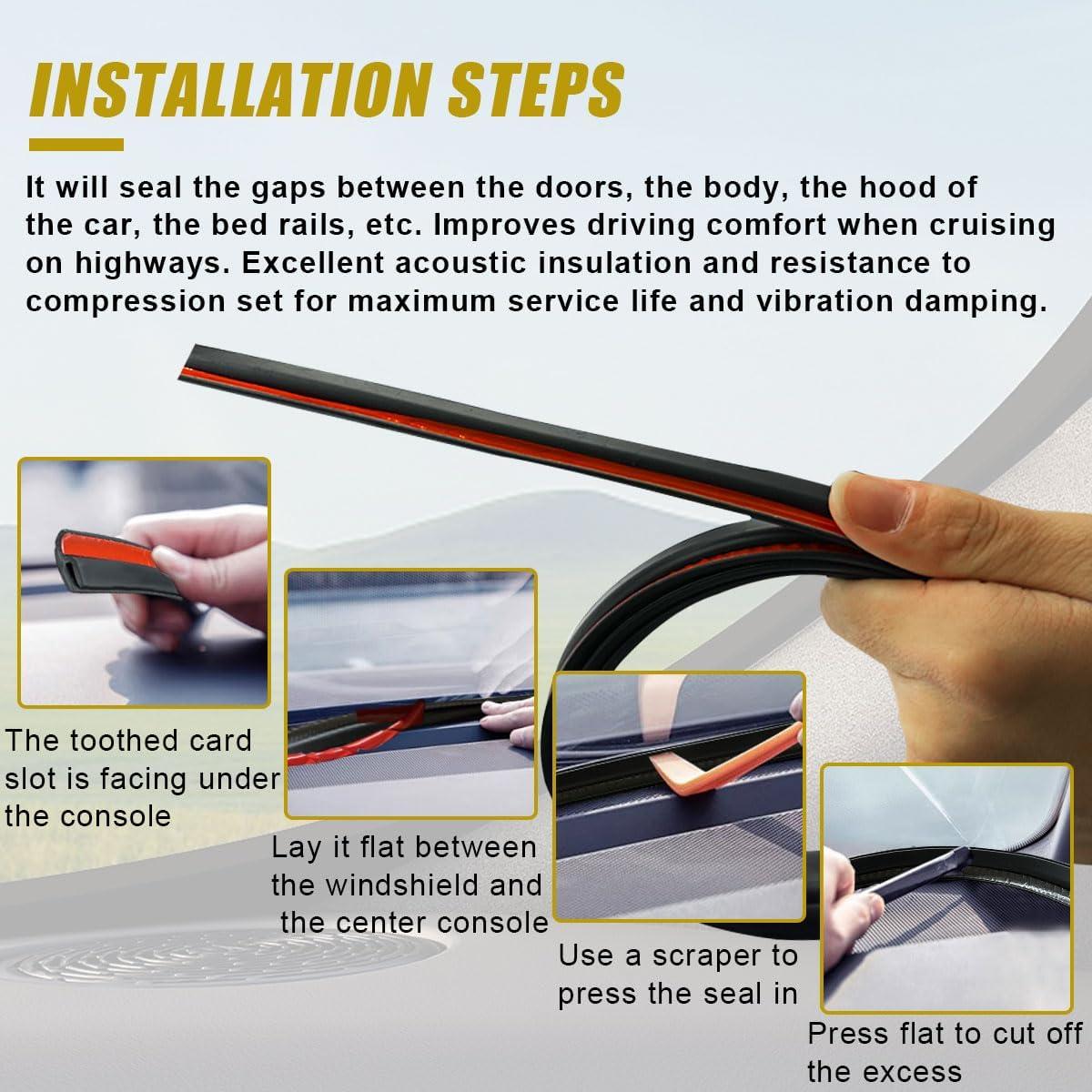 Tira de Sello de Goma LHDOS para Parabrisas Frontal 1.7m