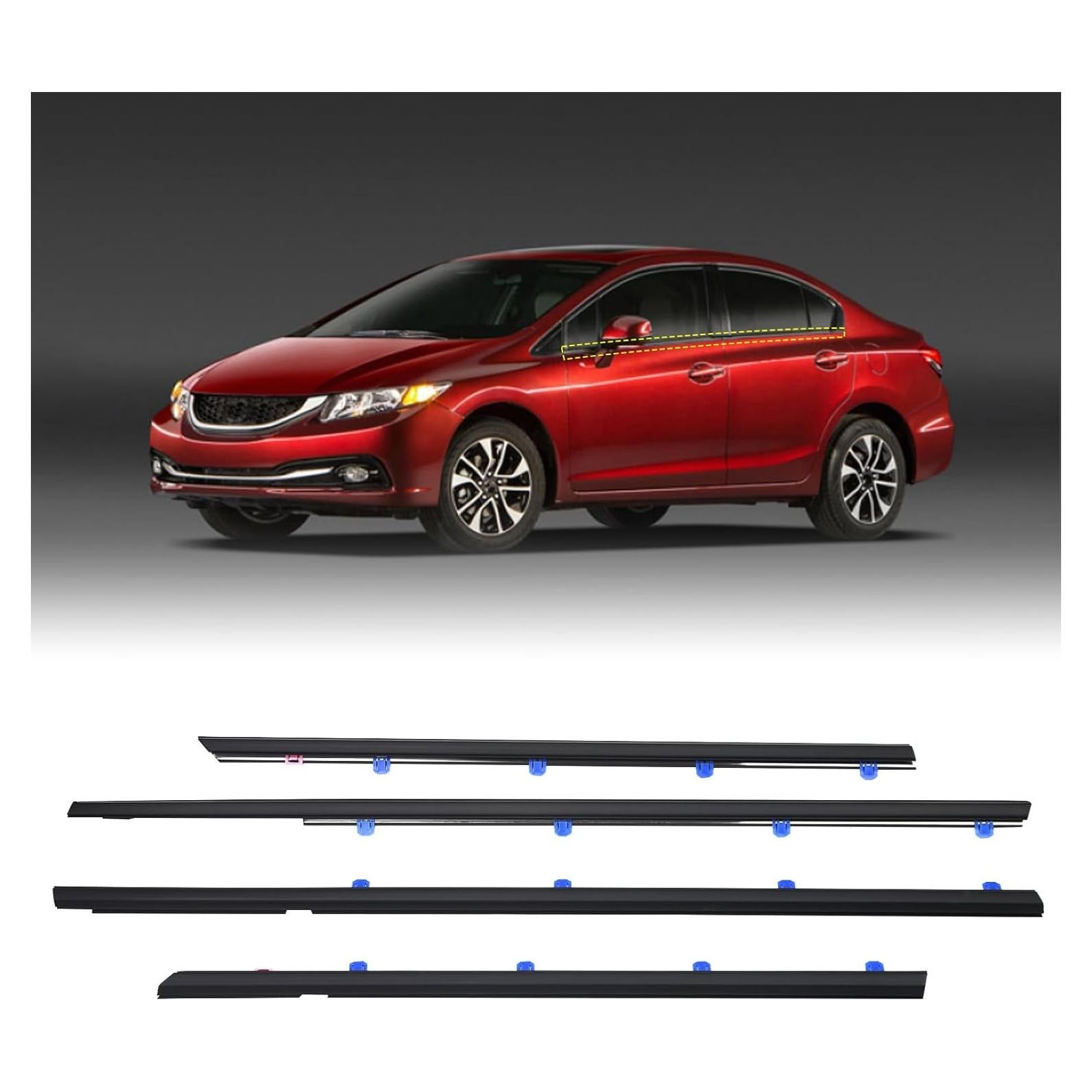 Sello Weatherstrip ZONFANT para Honda Civic 2012-2015 - 4 Pcs