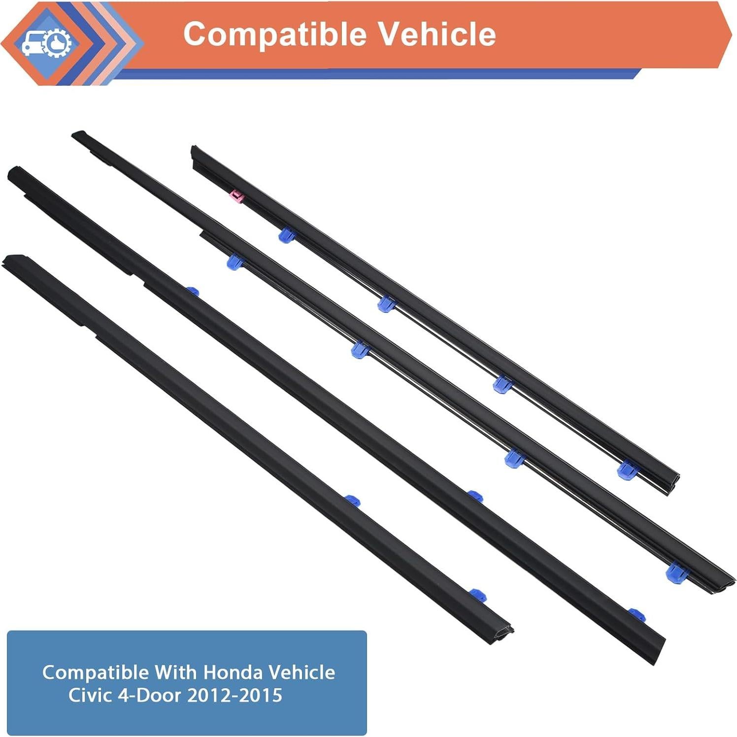 Sello Weatherstrip ZONFANT para Honda Civic 2012-2015 - 4 Pcs