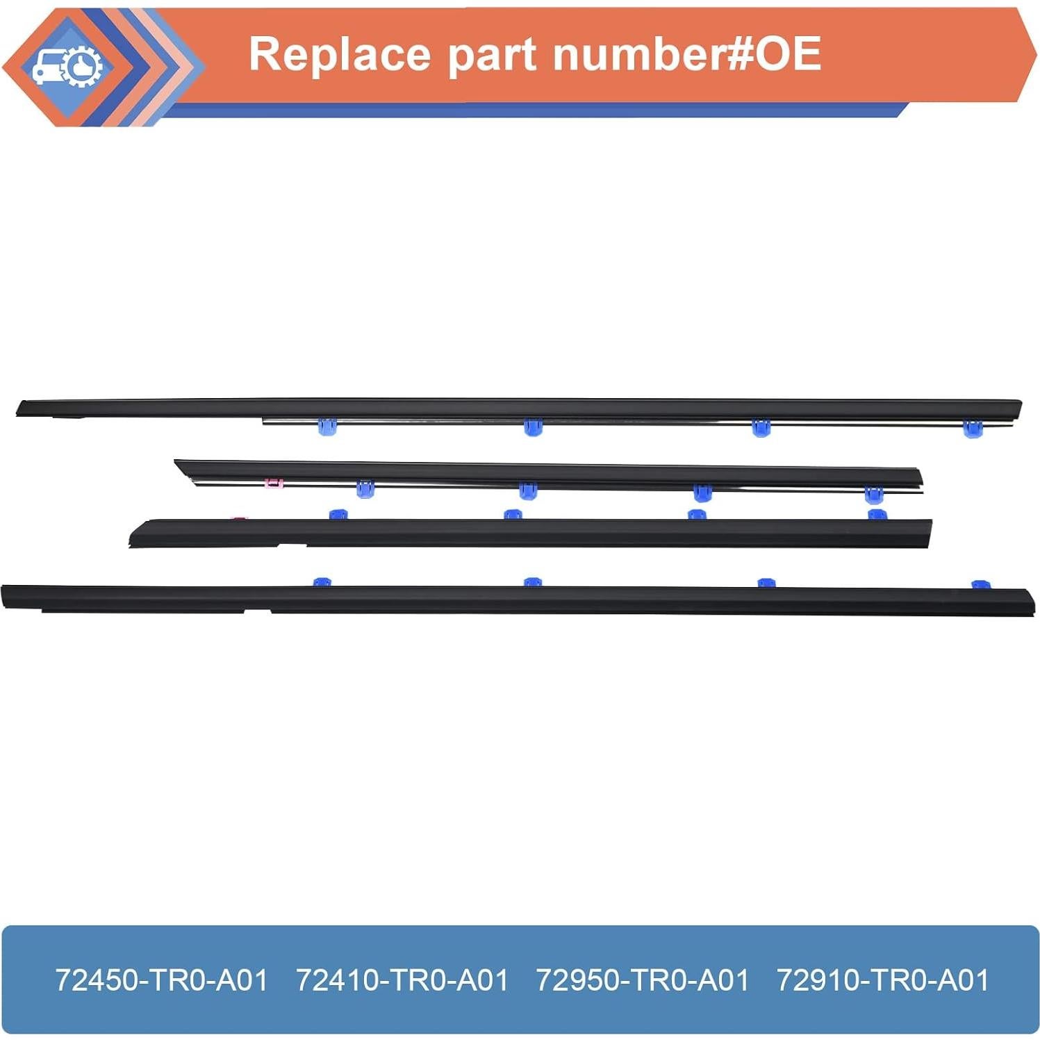 Sello Weatherstrip ZONFANT para Honda Civic 2012-2015 - 4 Pcs