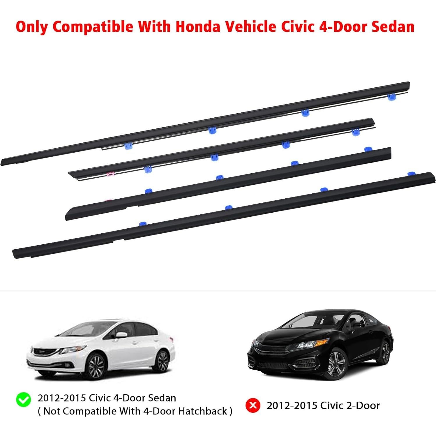 Sello Weatherstrip ZONFANT para Honda Civic 2012-2015 - 4 Pcs