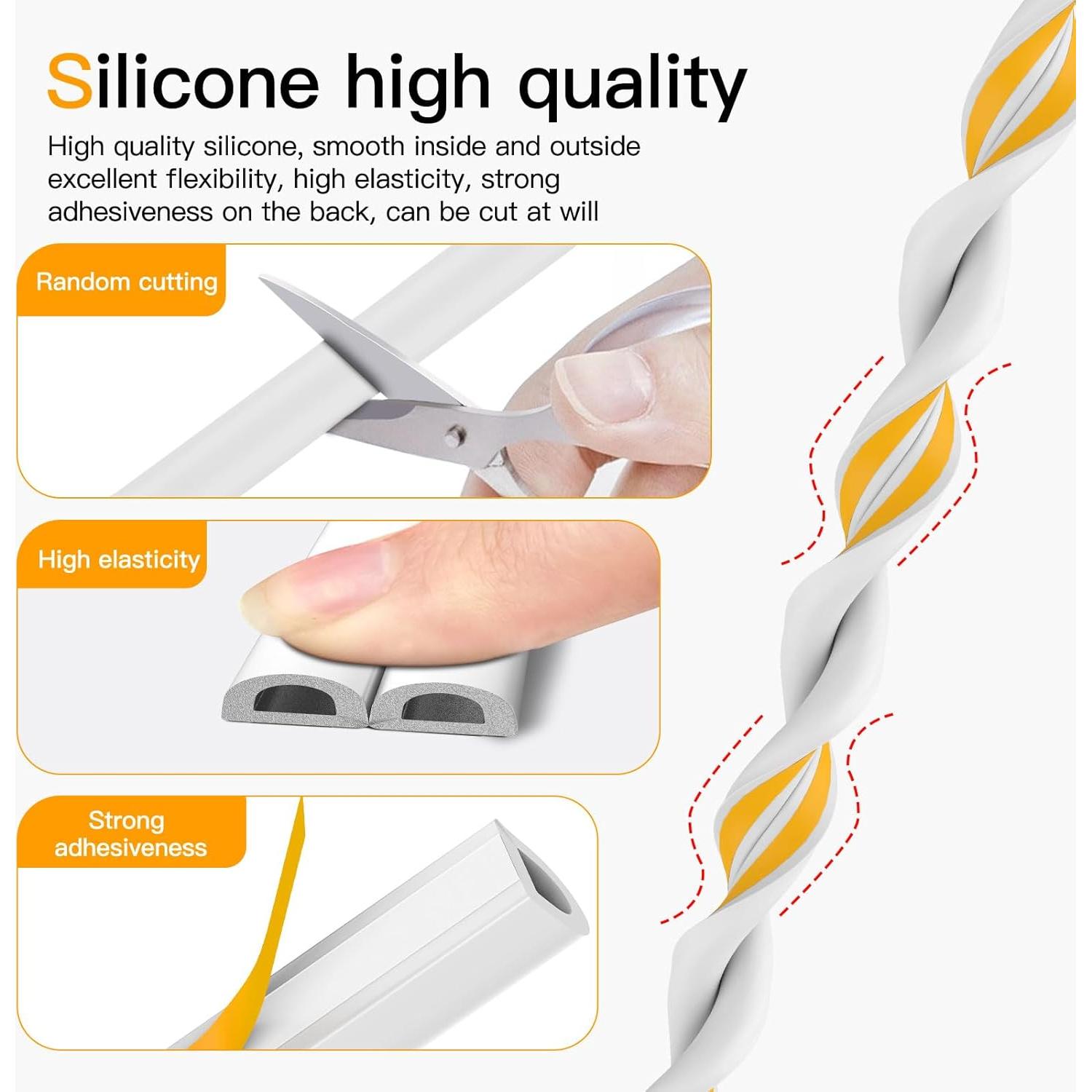 Tira de Sello de Espuma MEIZHJJU 2.5m Aislamiento Blanco