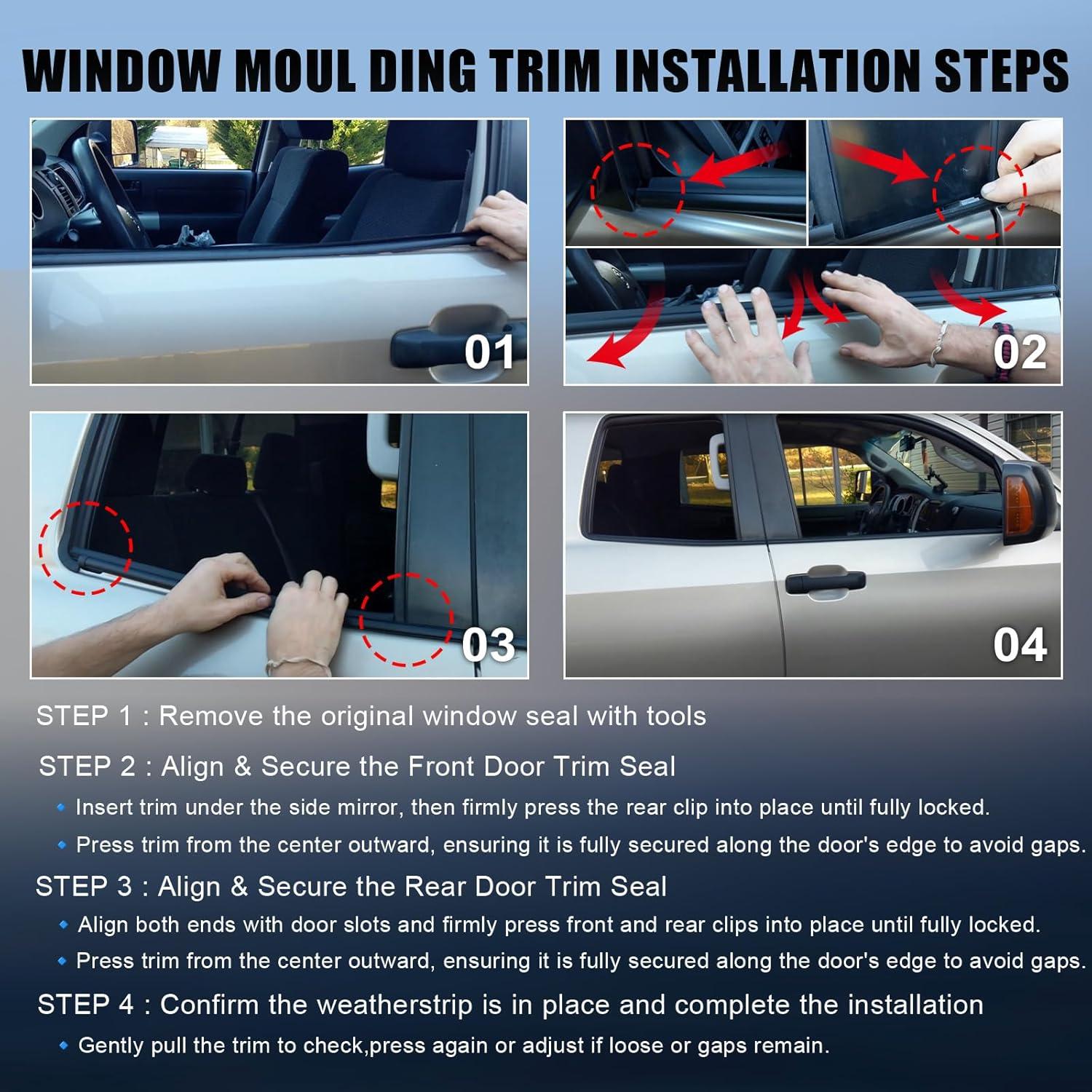 Sello de Moldura de Ventana ItranMc para Toyota Tundra 2007-2019