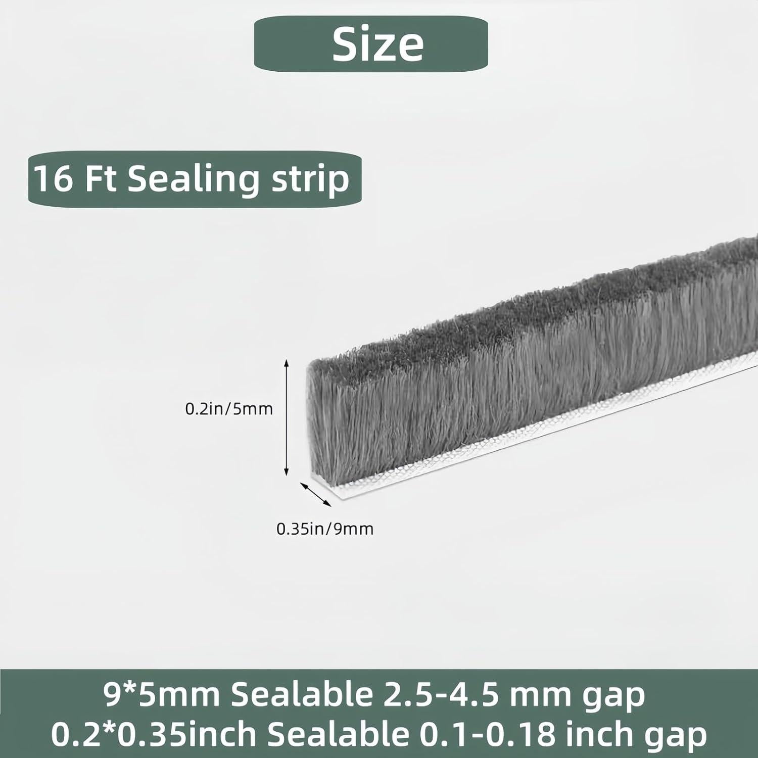 Sello de Puerta con Burlete Aislante Fjzoys 5.03m Gris