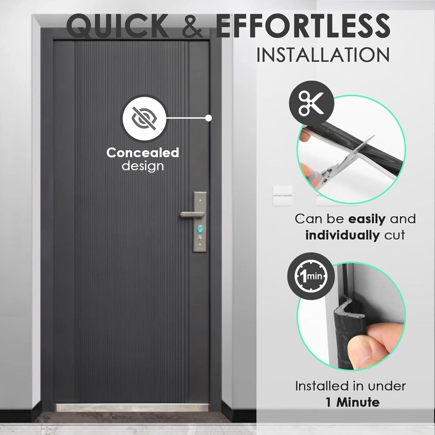 Burlete para Puerta Pluden 40FT Aislante Acústico Negro