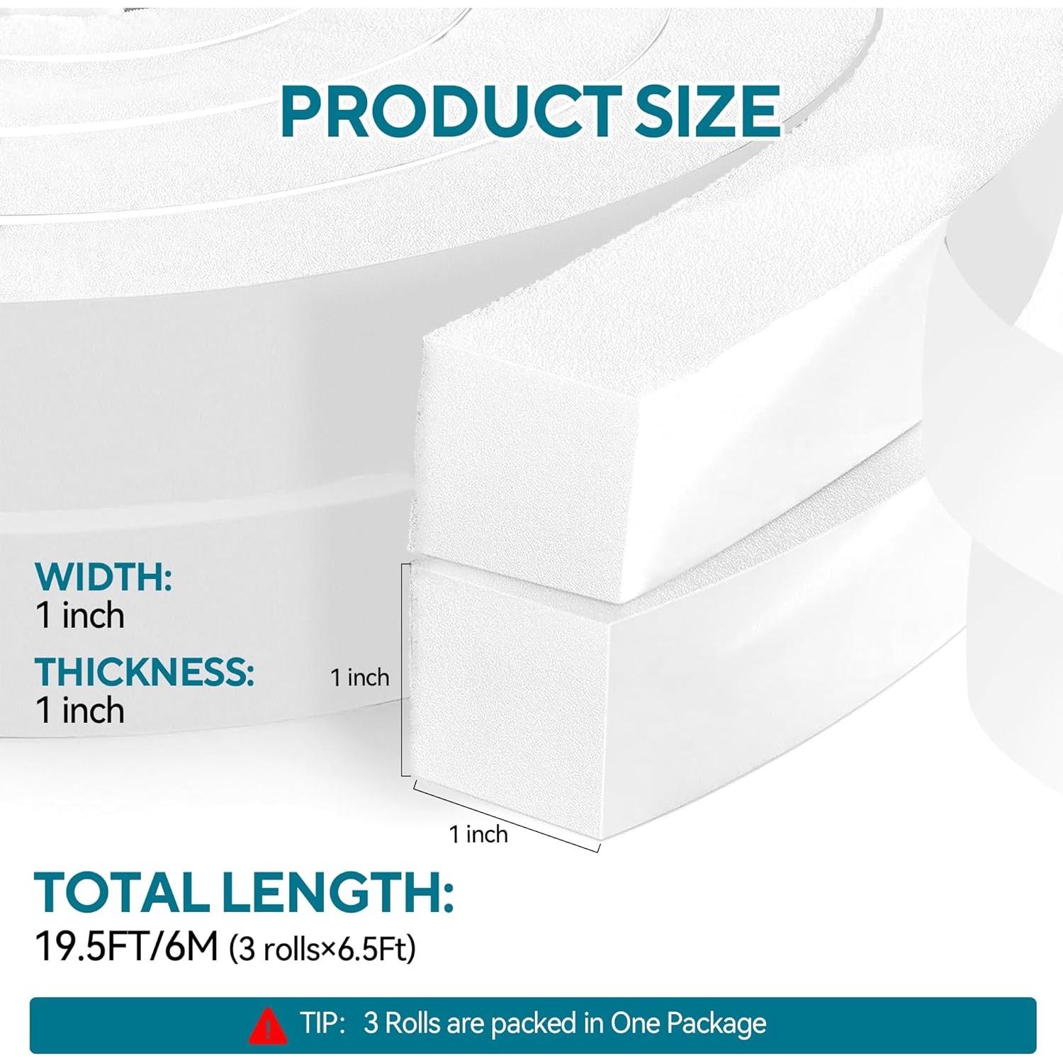 Cinta de Espuma Aislante Fioxcomko 3 Rollos 5.94 m Blanca