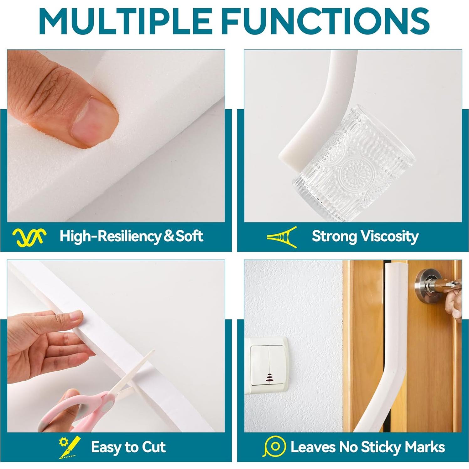 Cinta de Espuma Aislante Fioxcomko 3 Rollos 5.94 m Blanca