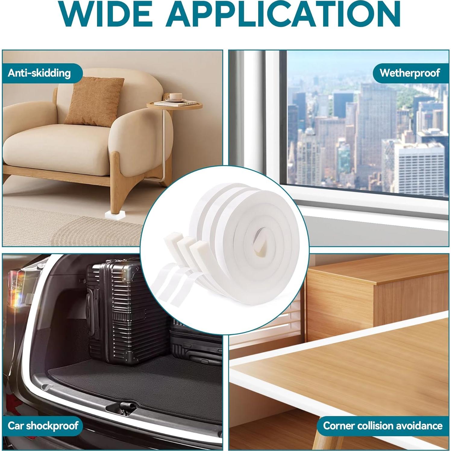 Cinta de Espuma Aislante Fioxcomko 3 Rollos 5.94 m Blanca