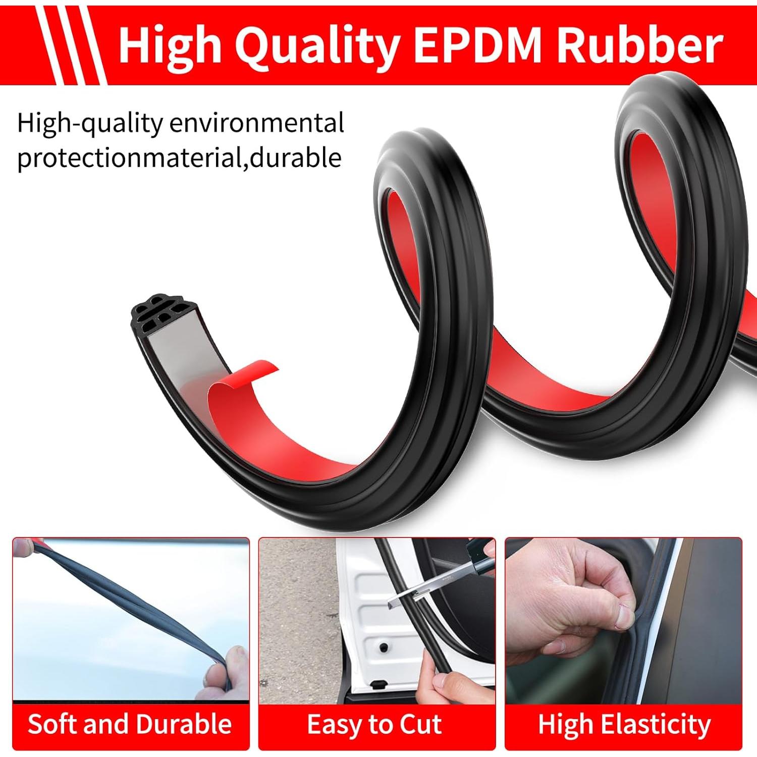 Sello de Burlete de Puerta Nest Timber 5m Caucho Negro Impermeable