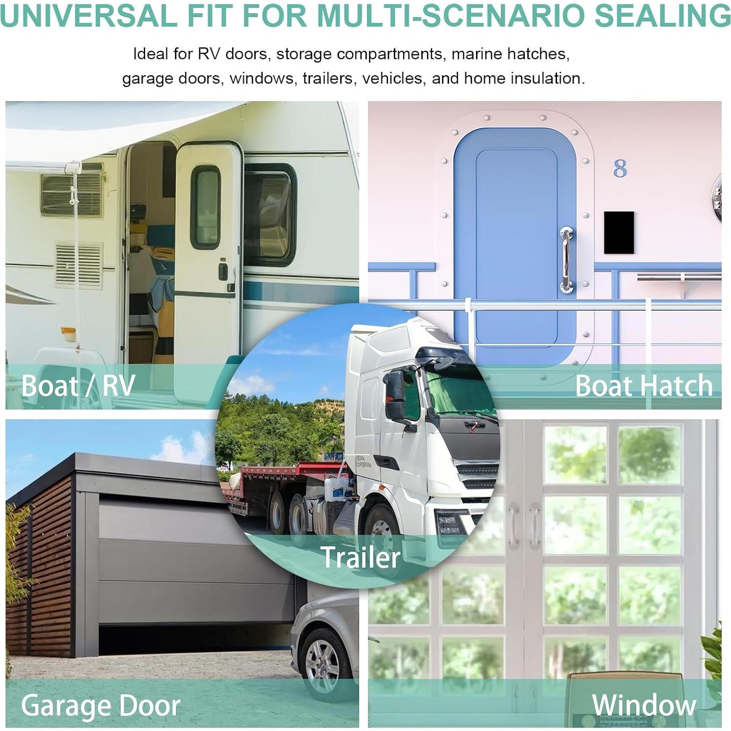 Tira de Sello de Caucho EPDM CMILAI 8m para Aislamiento